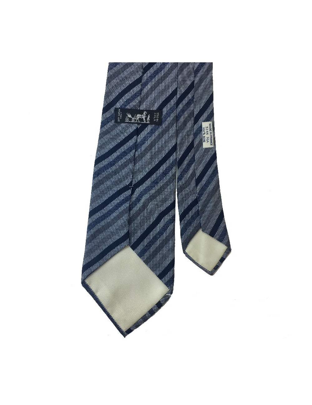 Cravate HERMES soie bleue et rouge