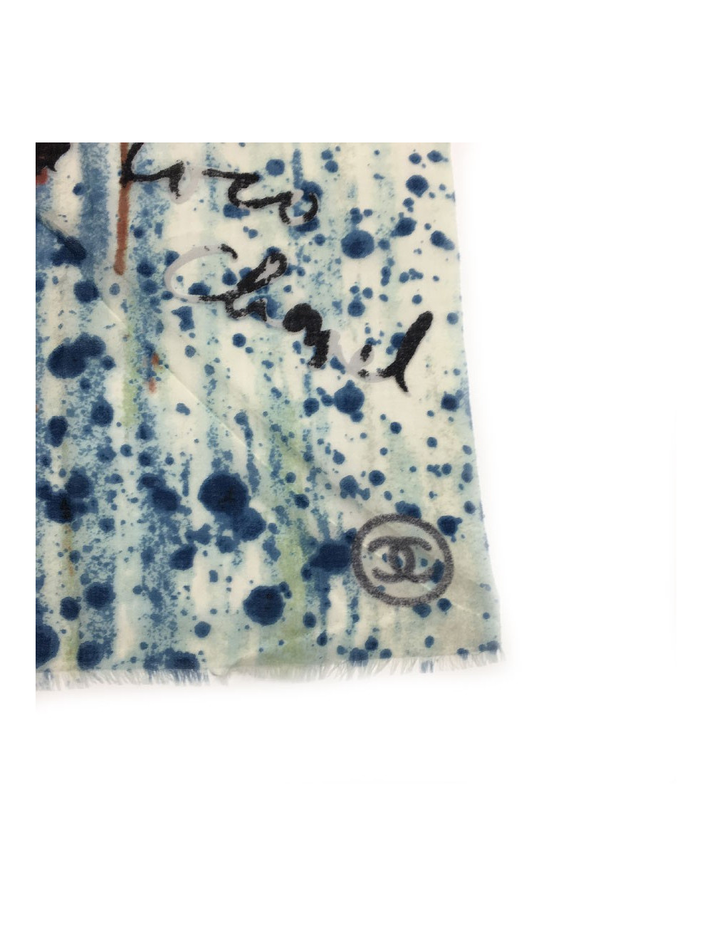 CHANEL graffiti shawl in cashmere