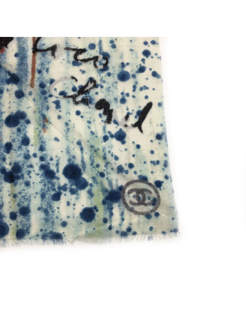 CHANEL graffiti shawl in cashmere
