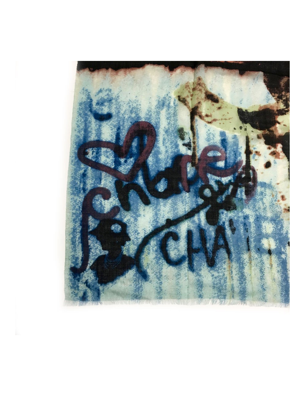 CHANEL graffiti shawl in cashmere