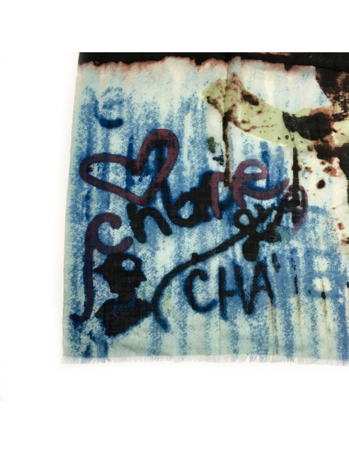 Châle CHANEL en cachemire imprimés