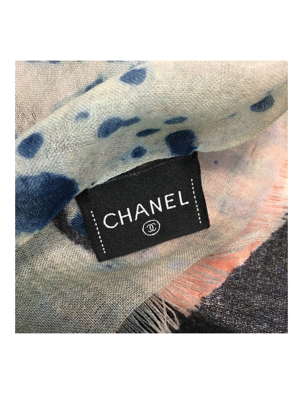 CHANEL graffiti shawl in cashmere