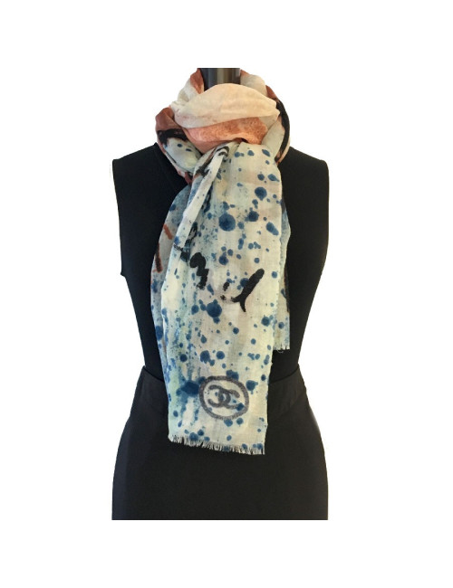CHANEL graffiti shawl in cashmere