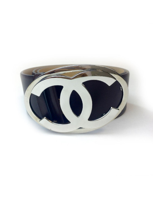 Ceinture CHANEL T 80 en cuir marron