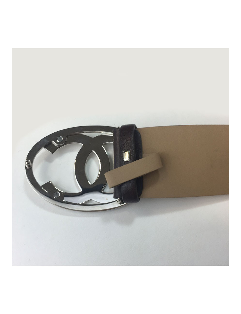 Ceinture CHANEL T 80 en cuir marron