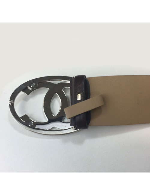 Ceinture CHANEL T 80 en cuir marron