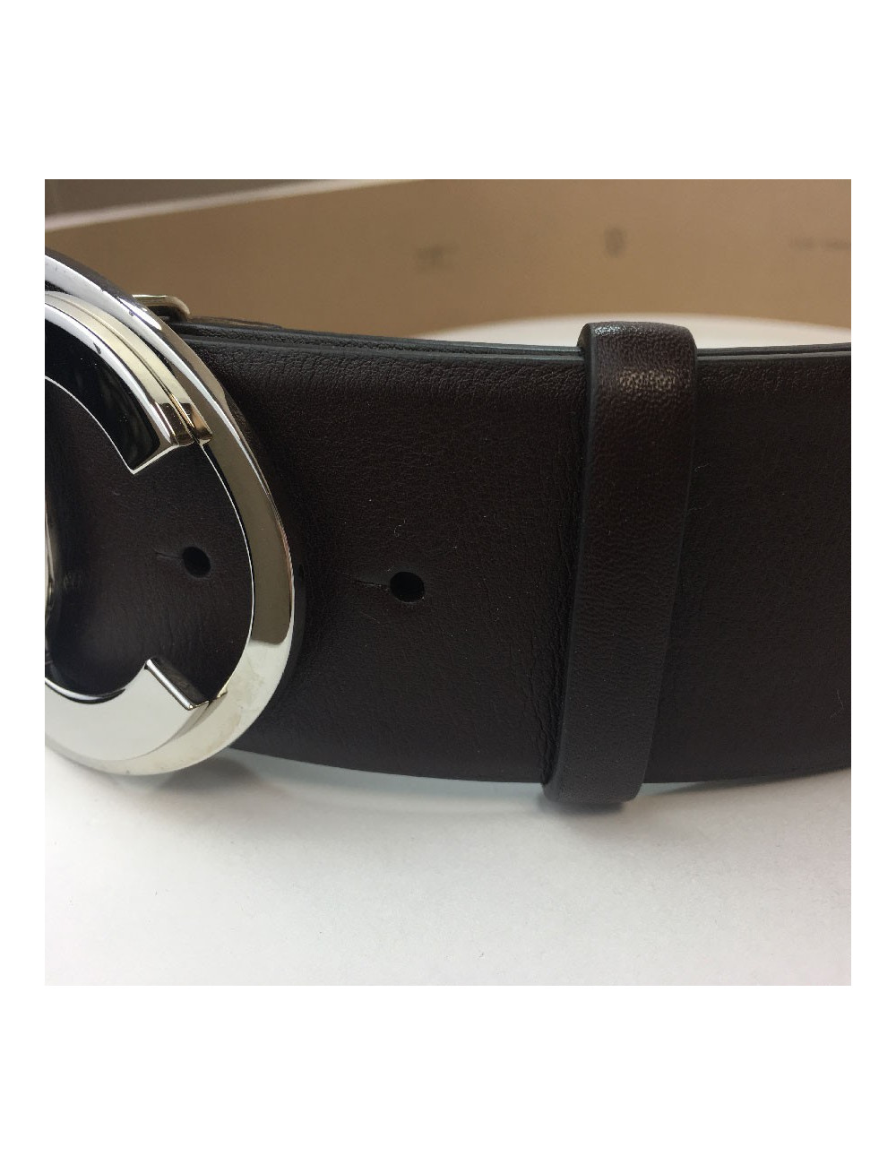 Ceinture CHANEL T 80 en cuir marron