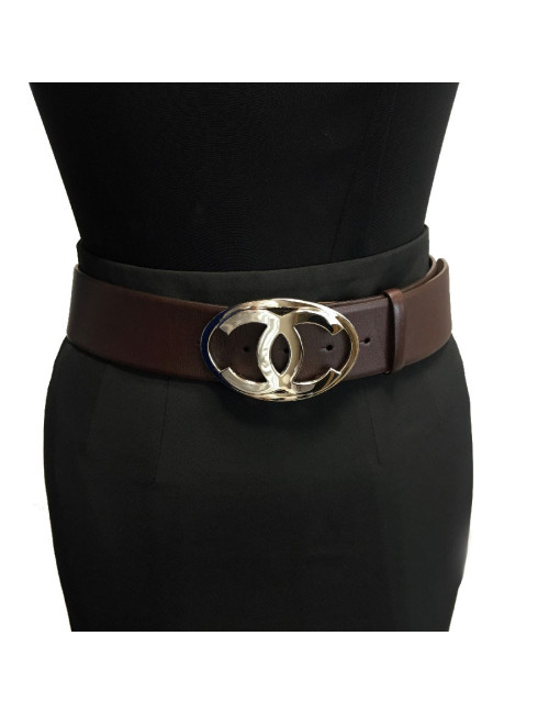 Ceinture CHANEL T 80 en cuir marron