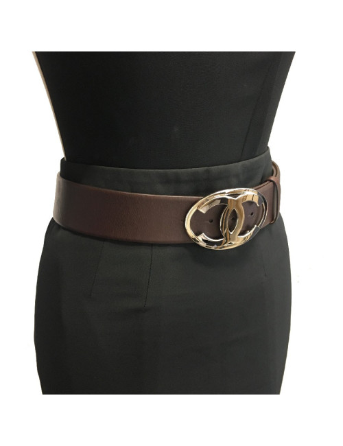 Ceinture CHANEL T 80 en cuir marron