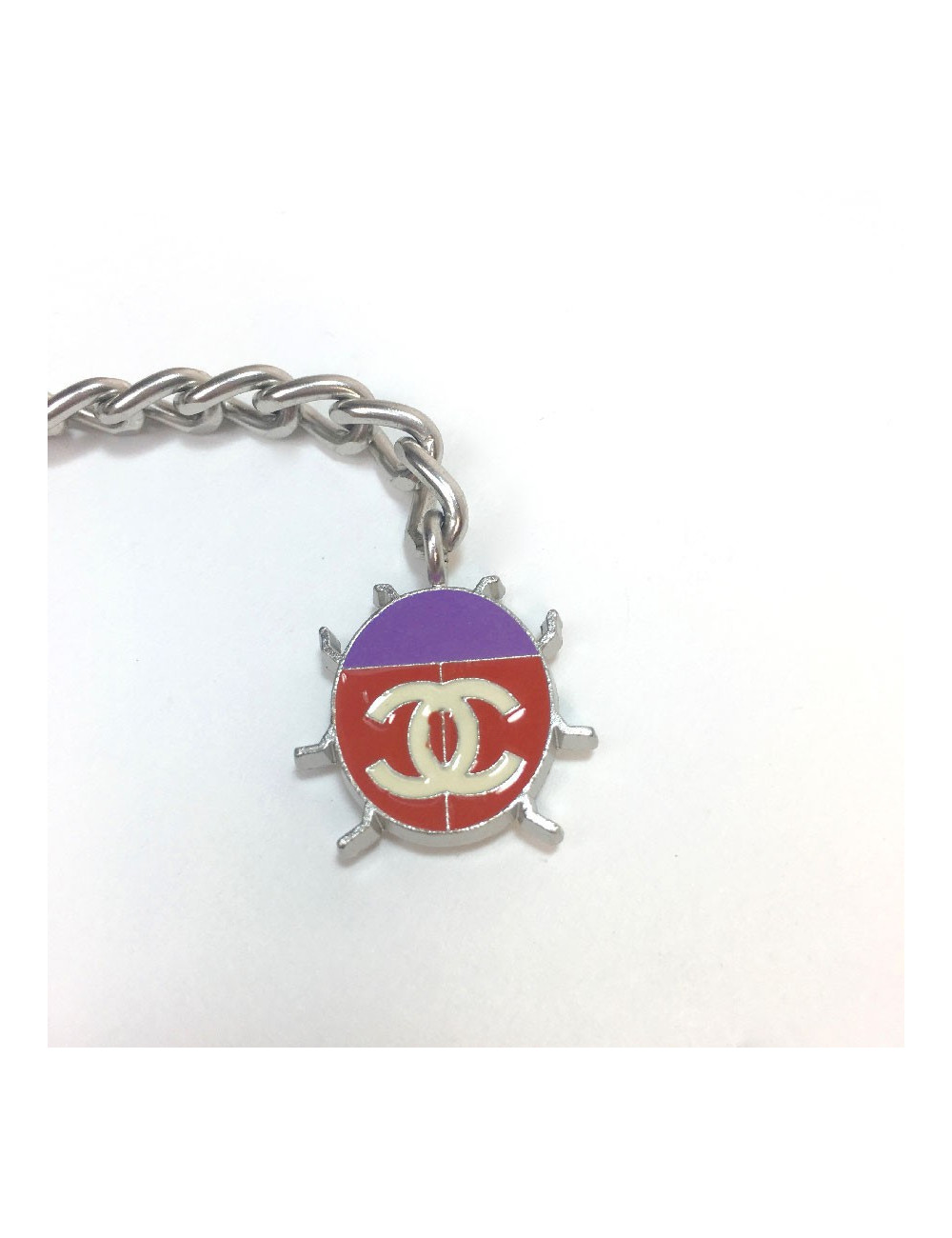 CHANEL chain belt in silver metal with charms