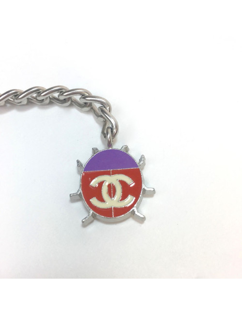 CHANEL chain belt in silver metal with charms