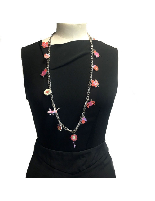 CHANEL chain belt in silver metal with charms