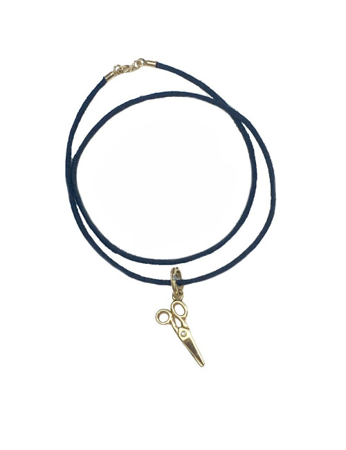 DIOR necklace with a scissors charm in gold and small diamond