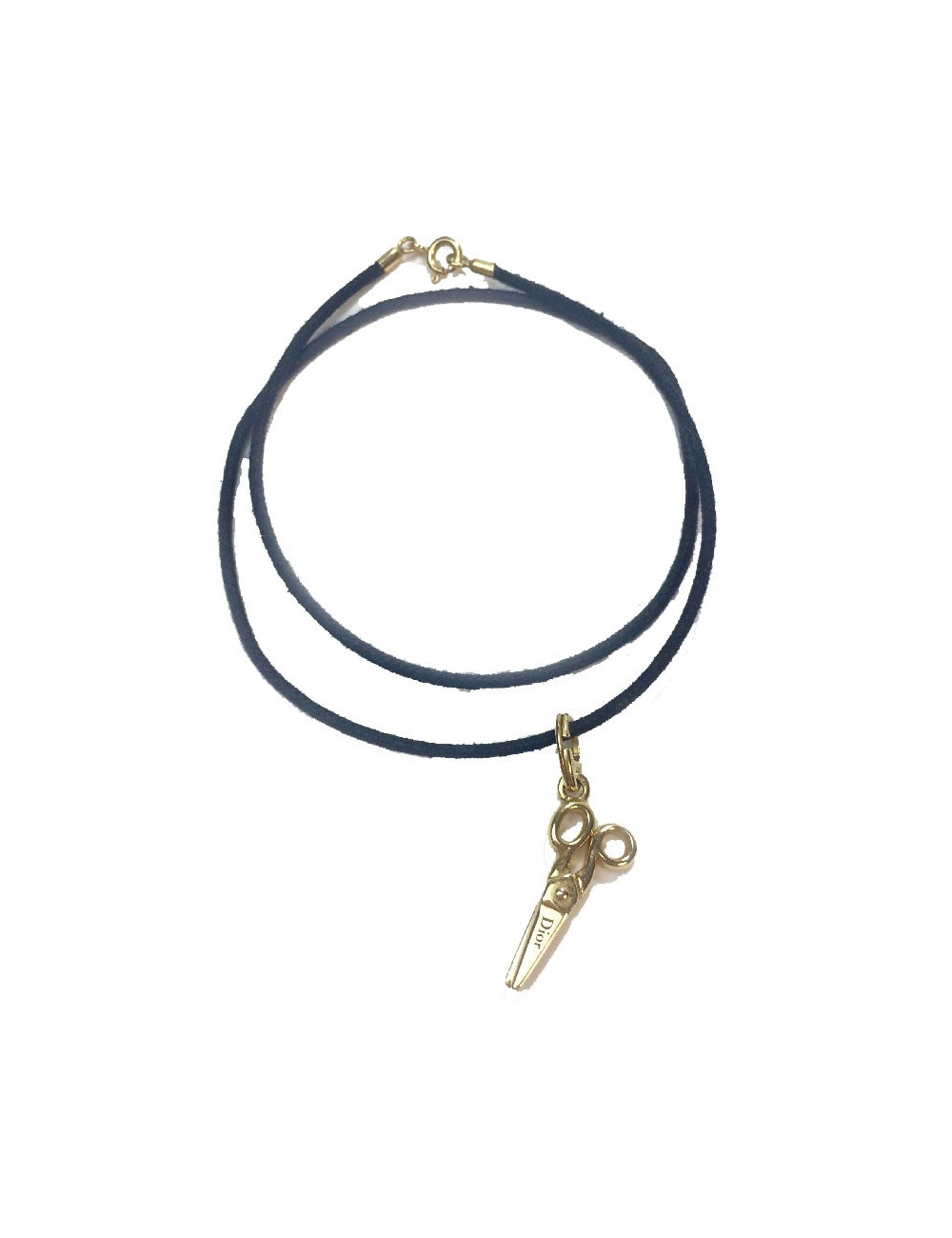 DIOR necklace with a scissors charm in gold and small diamond