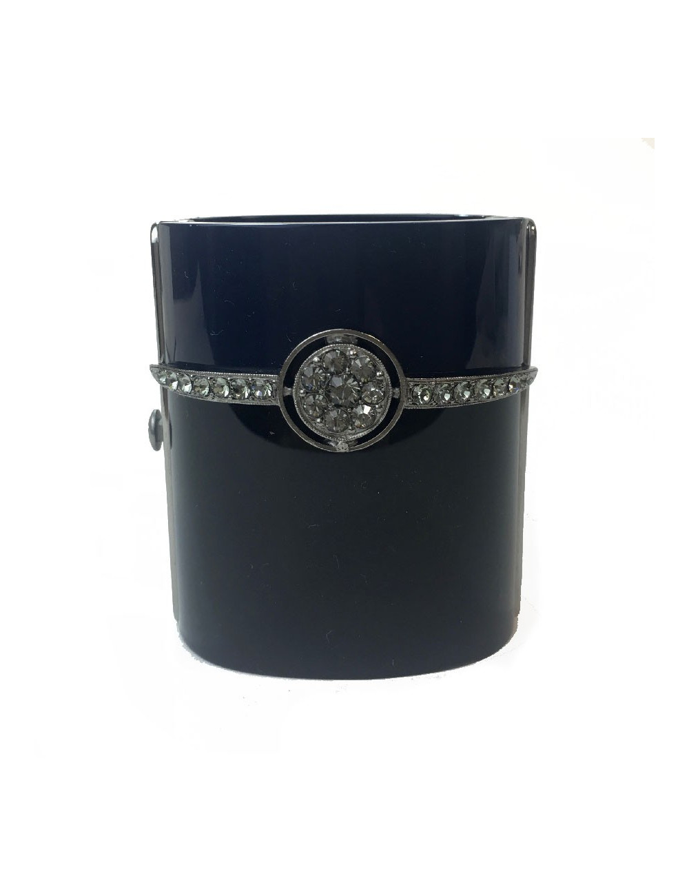 CHANEL blue and black cuff bracelet 