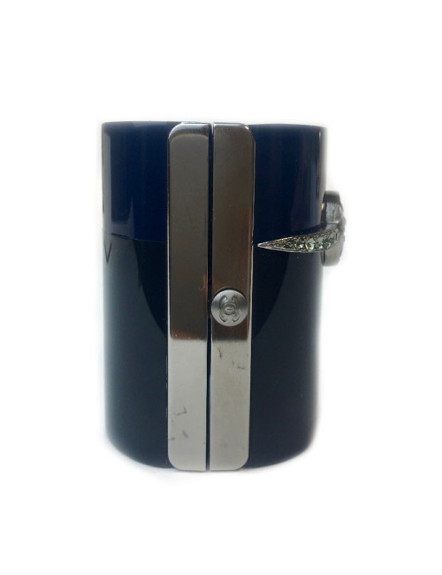 Manchette CHANEL bleu et noire et strass