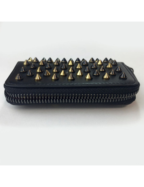 Porte-clés CHRISTIAN LOUBOUTIN clouté en cuir noir