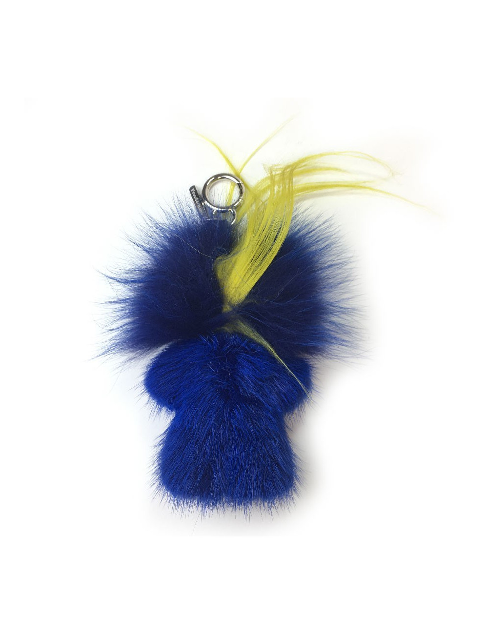 Bijou de sac FENDI Fendirumi Bug-Kun en vison bleu et jaune