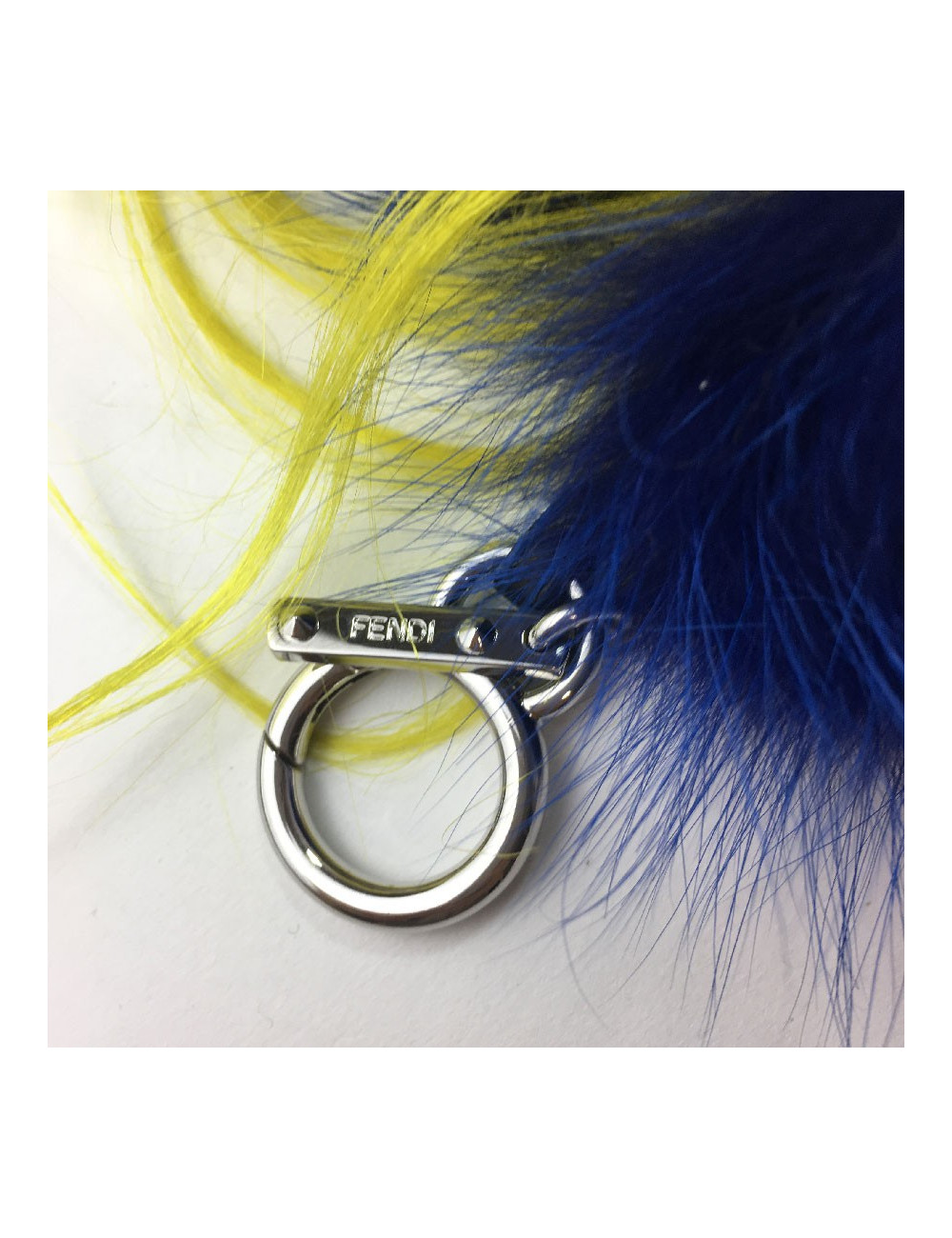 Bijou de sac FENDI Fendirumi Bug-Kun en vison bleu et jaune