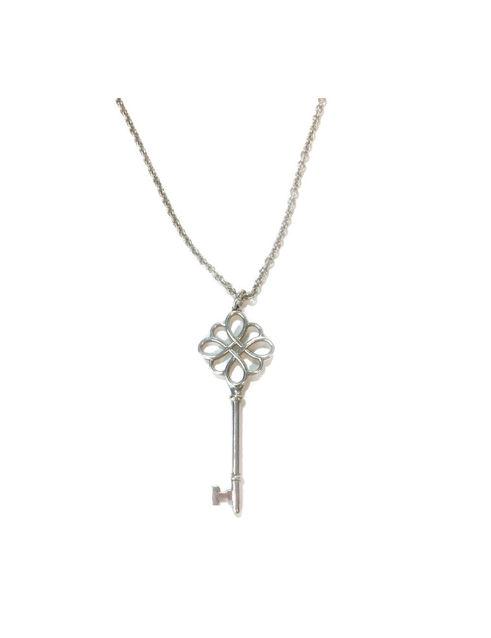 Collier TIFFANY & Co chaîne argent et Clef ajourée