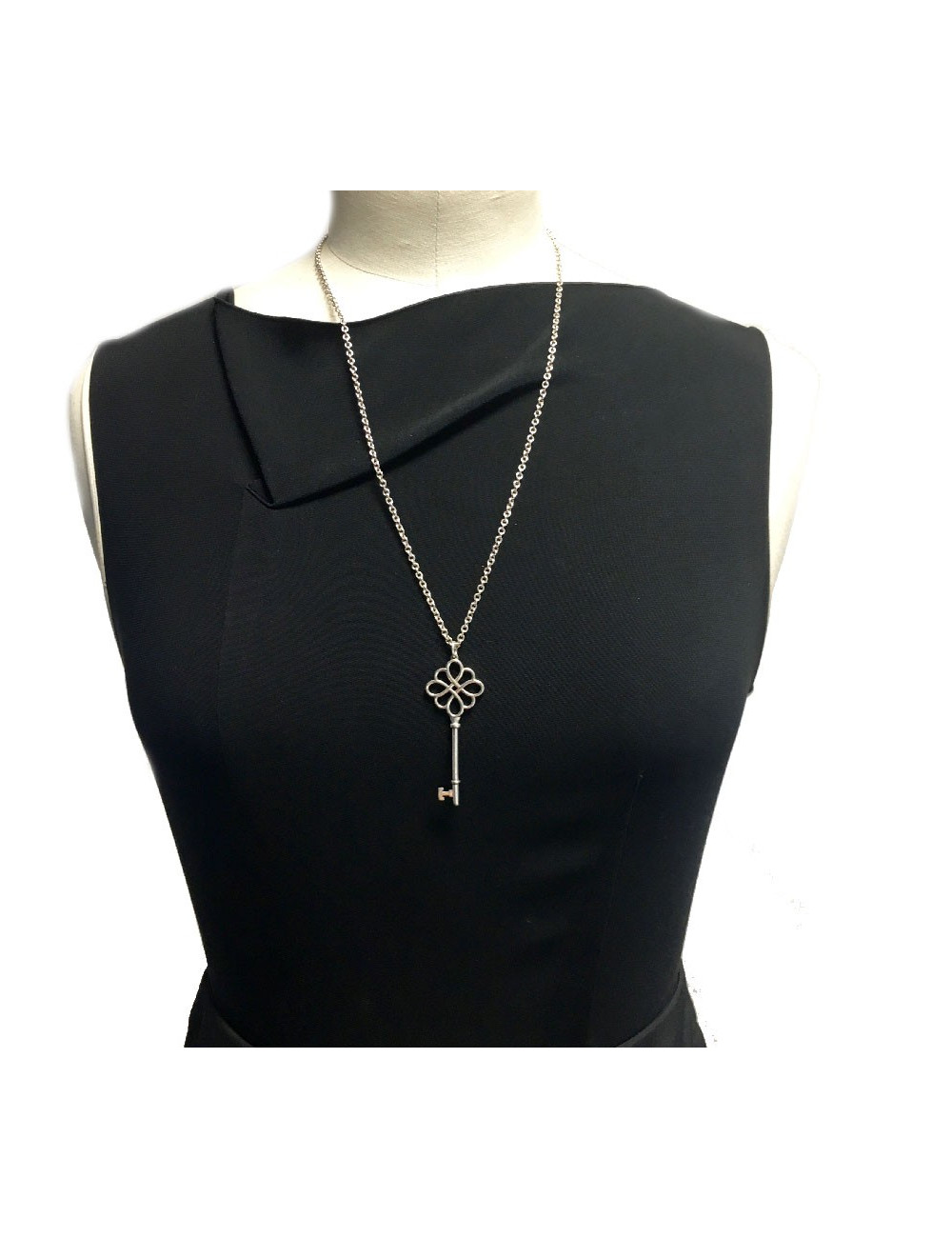 Collier TIFFANY & Co chaîne argent et Clef ajourée