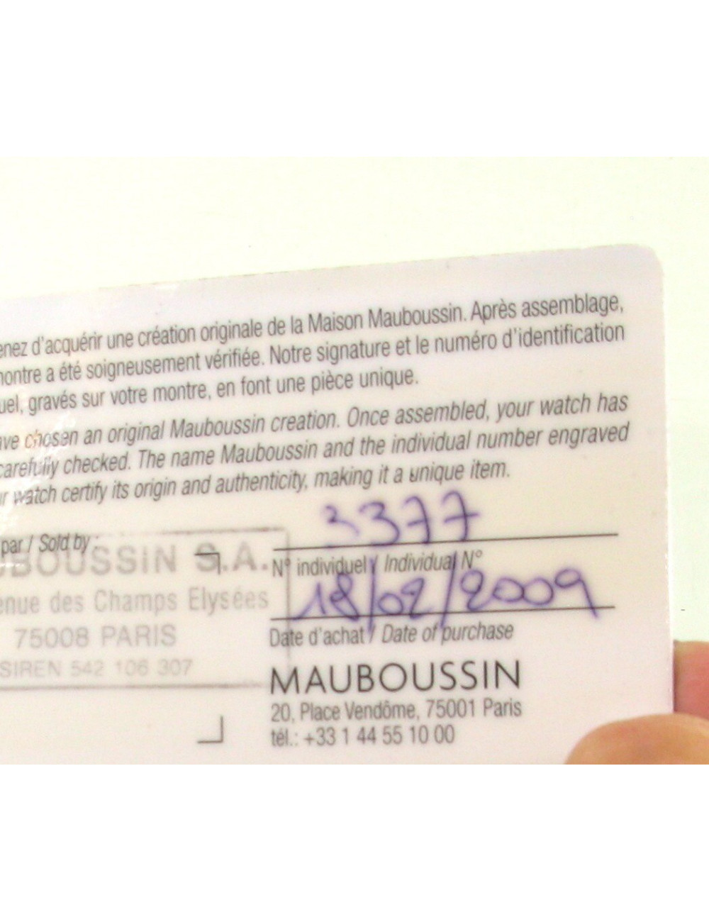 montre MAUBOUSSIN en diamants