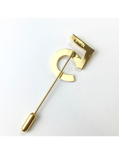 Epingle CHANEL "5" en métal doré
