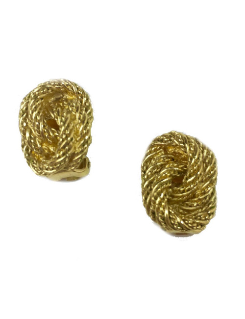 Boucles d'oreille clips CHRISTIAN DIOR vintage en métal doré