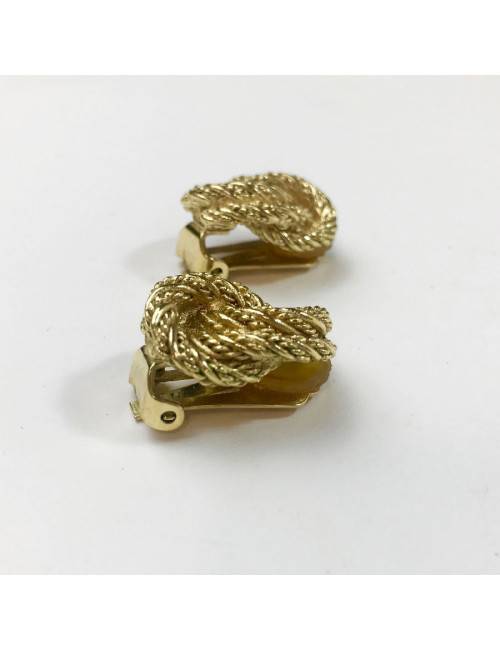 Boucles d'oreille clips CHRISTIAN DIOR vintage en métal doré