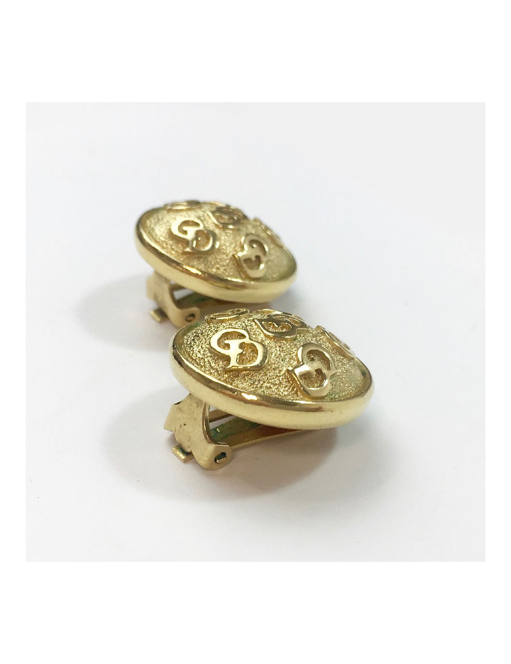 Boucles d'oreille clips CHRISTIAN DIOR vintage dorés