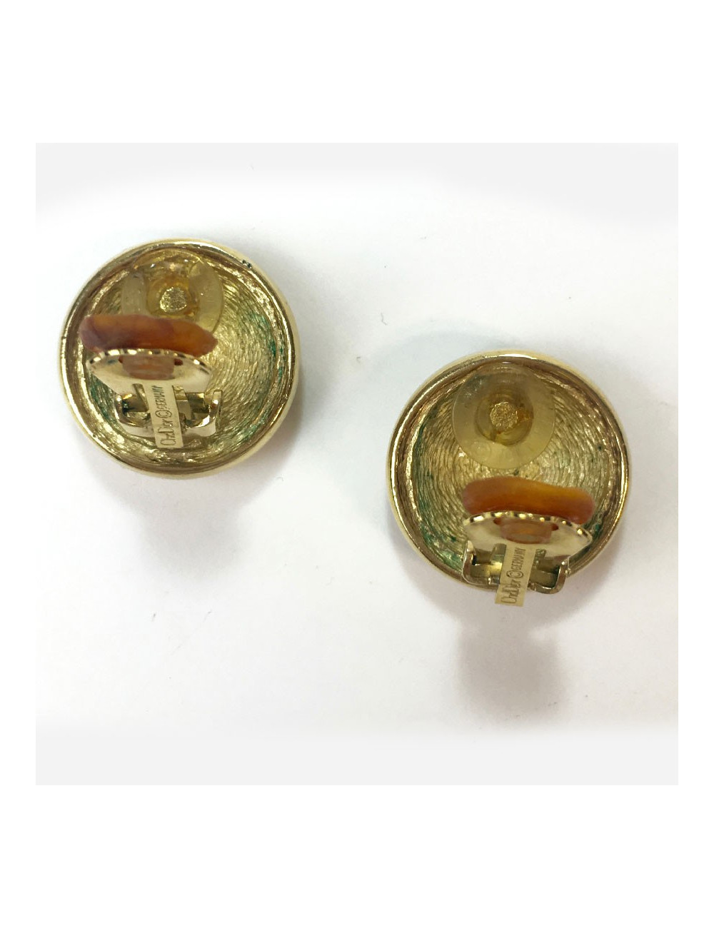 Boucles d'oreille clips CHRISTIAN DIOR vintage dorés