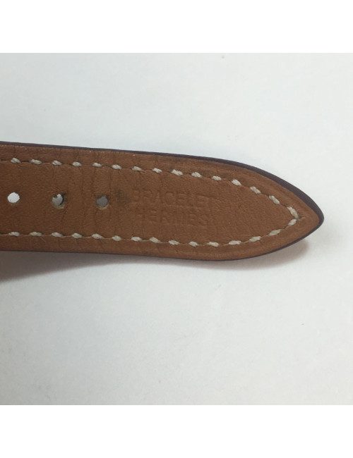 HERMES  kelly wtach with bracelet in calfskin barenia leather