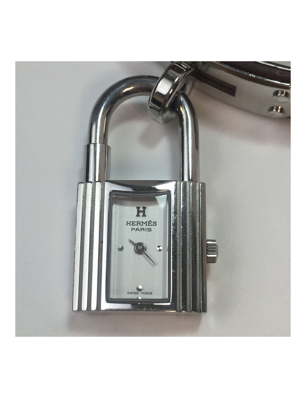 Montre Kelly HERMES bracelet double tour en veau barénia