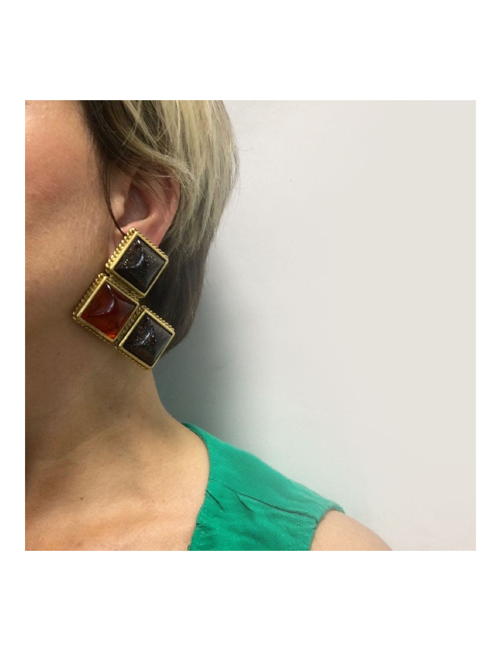 Boucles d'oreilles clips ISABEL CANOVAS vintage 