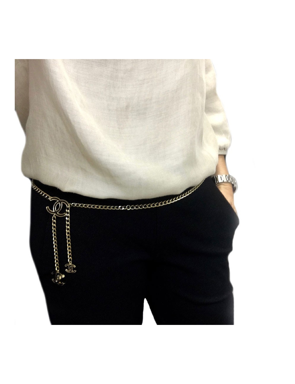 CHANEL chain belt in gilt 