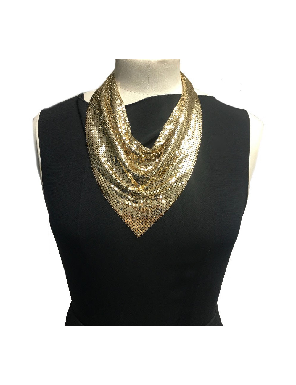 Plastron en cote de maille doré WHITING & DAVIS