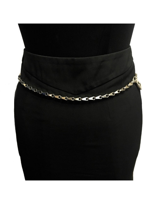 GUCCI bike chain belt in silver metal size 75