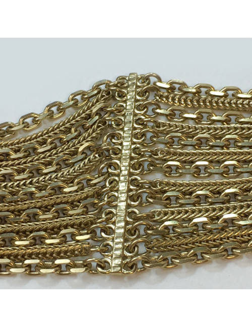 CHANEL vintage multi-chains belt in pale gold metal