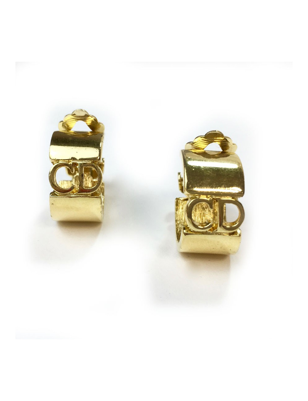 Boucles d'oreille clips CHRISTIAN DIOR en métal doré