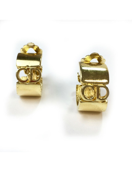 Boucles d'oreille clips CHRISTIAN DIOR en métal doré