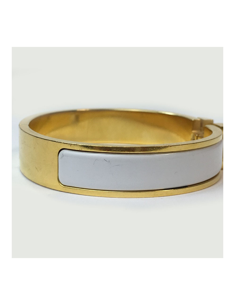 Bracelet Clic H HERMES blanc et or
