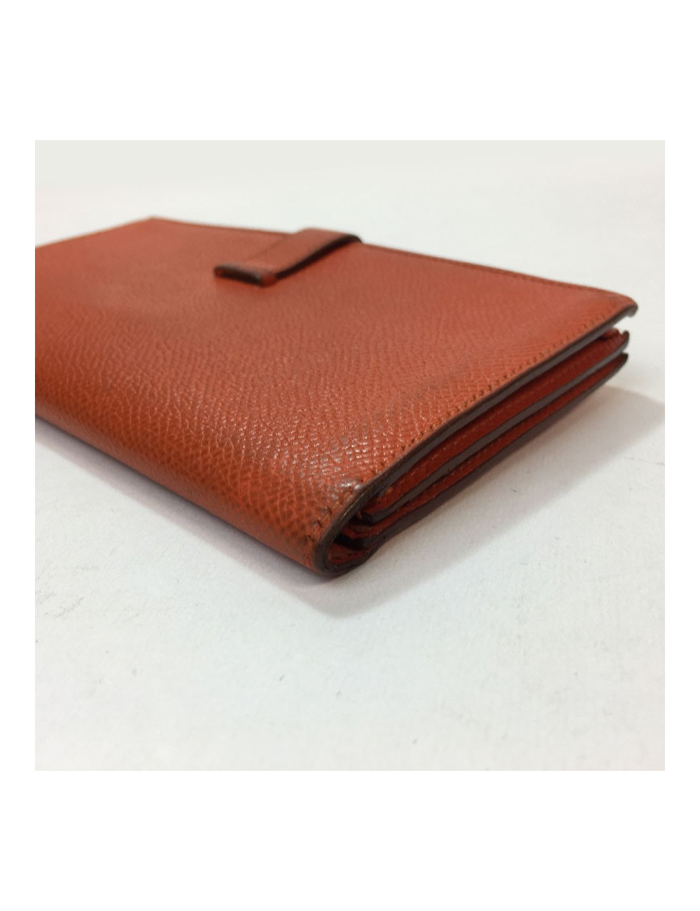 HERMES Bearn wallet in Potiron Mysore goat leather