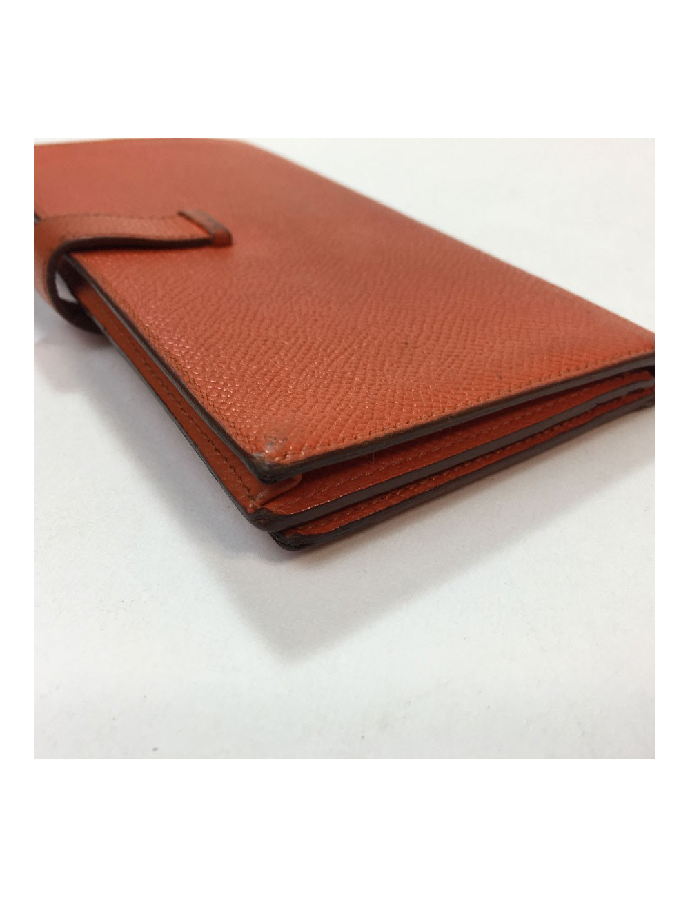 HERMES Bearn wallet in Potiron Mysore goat leather