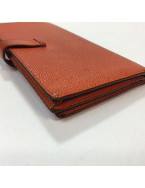 Portefeuille  Bearn HERMES cuir epsom potiron