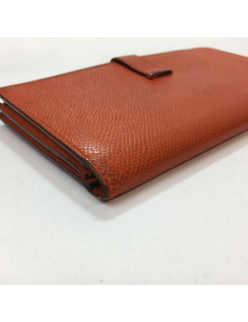 Portefeuille  Bearn HERMES cuir epsom potiron