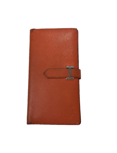 HERMES Bearn wallet in Potiron Mysore goat leather