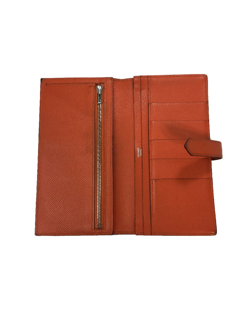 HERMES Bearn wallet in Potiron Mysore goat leather