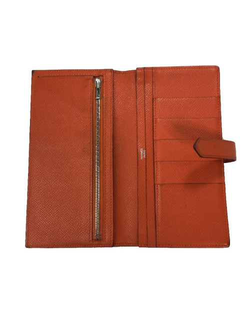 HERMES Bearn wallet in Potiron Mysore goat leather