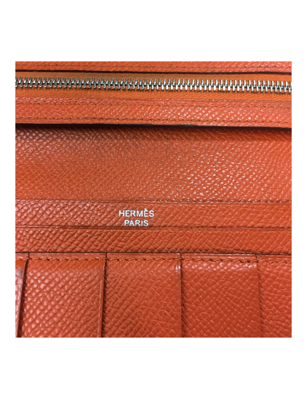 HERMES Bearn wallet in Potiron Mysore goat leather