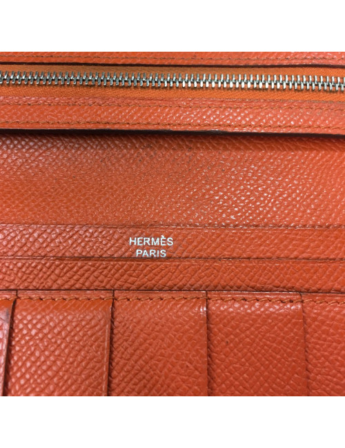 HERMES Bearn wallet in Potiron Mysore goat leather